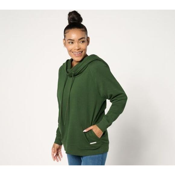 QVC Peace Love World French Terry Sweatshirt Womens Small Black Hoodie NWOT - Picture 2 of 11